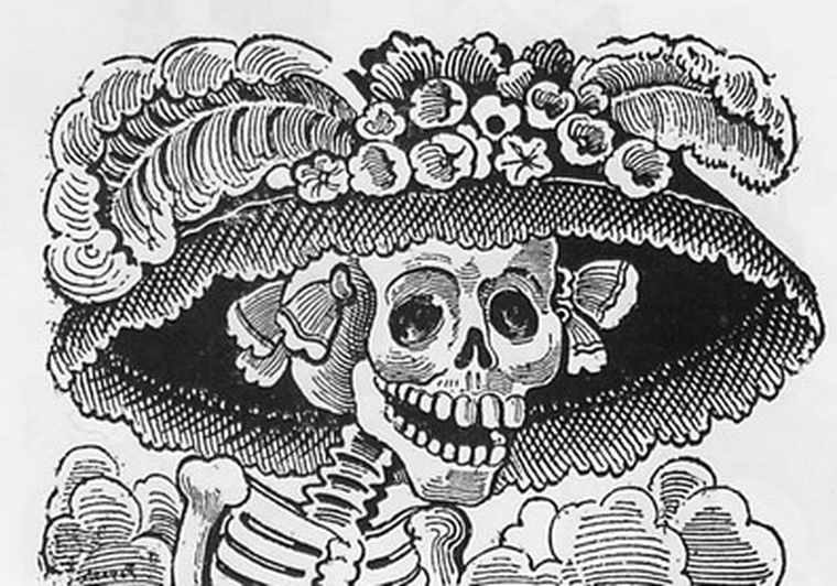La Catrina, originalmente llamada La Calavera Garbancera.