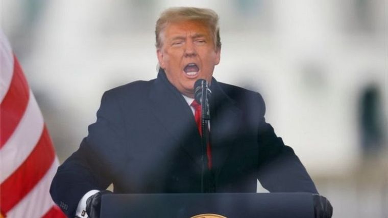 Trump llamó a sus seguidores a marchar al Capitolio el pasado 6 de enero. Foto: Reuters