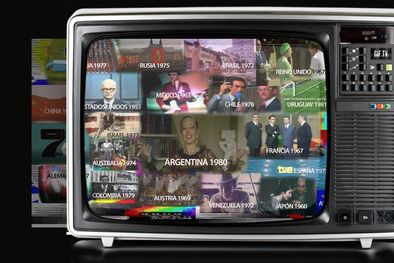 MDZol | En la imagen dentro del monitor fragmentos  de las primeras transmisiones a color en varias nacionesl del mundo. Foto: Mario Simonovich