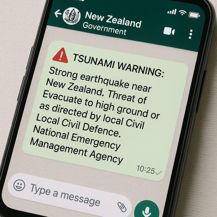 Se espera que las marejadas del tsunami lleguen a Nueva Zelanda alrededor de la medianoche, informó la emisora nacional Radio New Zealand.