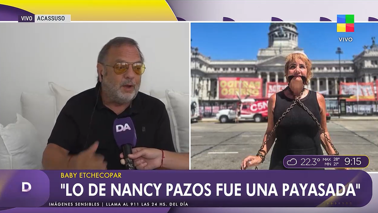 Baby Etchecopar fue lapidario con Nancy Pazos. Baby Etchecopar fue lapidario con Nancy Pazos. 