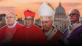 De izquierda a derecha: Francisco Javier Errázuriz Ossa, Fernando Chomali, Carlos Aguiar Retes, Odilo Scherer. Foto: GETTY IMAGES - BBC MUNDO