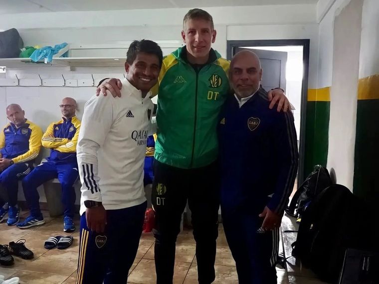 Hugo Ibarra, Martín Palermo y Chicho Serna. Foto: Prensa Boca