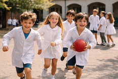 El guardapolvo blanco es un invento argentino. (Imagen creada con IA).