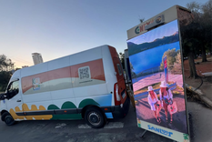 La campaña promocional se encuentra recorriendo la Ciudad de Buenos Aires, donde se muestran distintos paisajes de San Luis como los de Potrero de Funes. Foto: Turismo San Luis