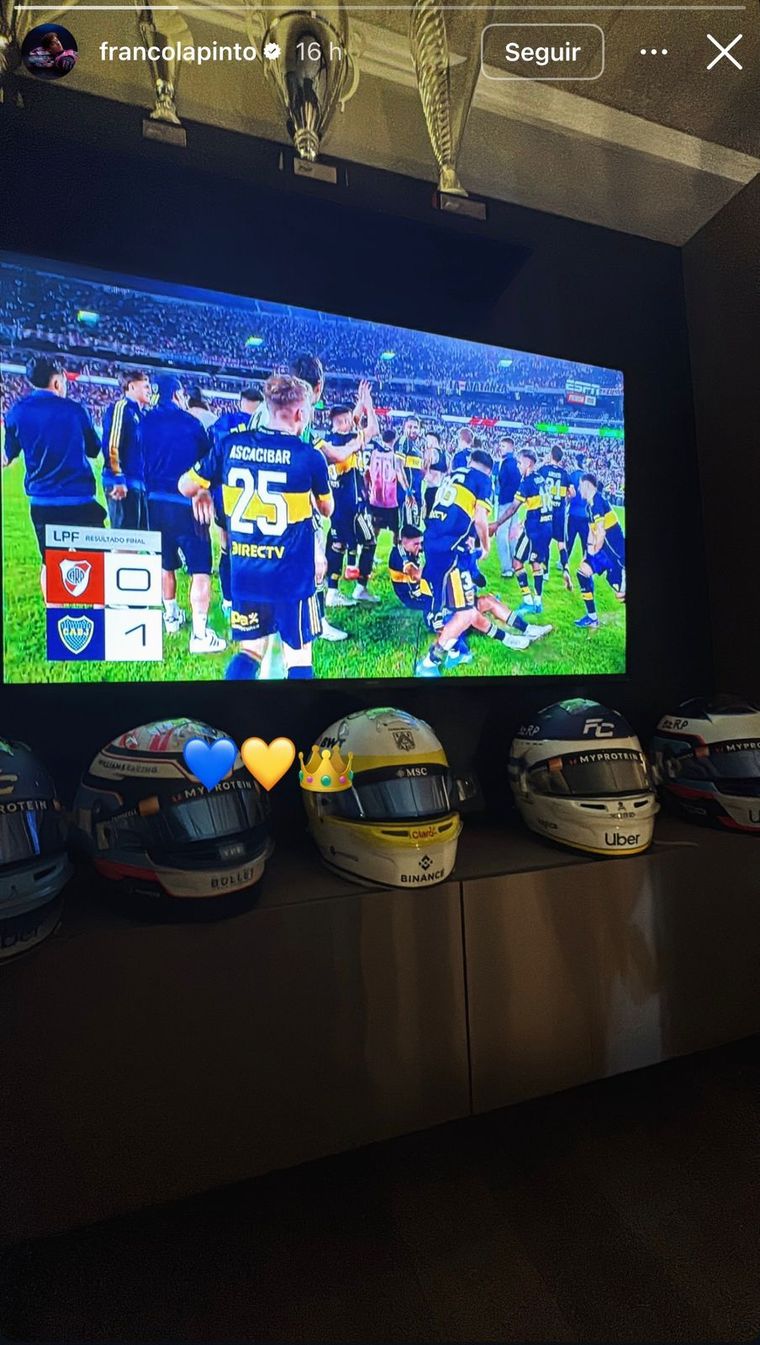 El posteo de Franco Colapinto tras el triunfo de Boca en el Monumental. El posteo de Franco Colapinto tras el triunfo de Boca en el Monumental.