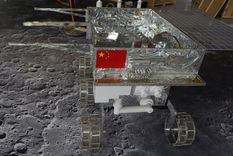Un modelo del rover lunar Yutu-2 en Changsha, provincia de Hunan, China, 22 de abril de 2019.