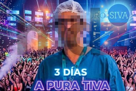 El presunto flyer con el que se promocionarían las Fiestas del Propofol. El presunto flyer con el que se promocionarían las Fiestas del Propofol.