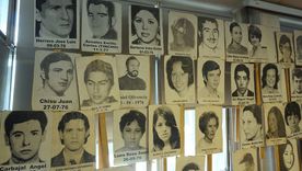 Imágenes de desaparecidos en el Espacio para la Memoria y los Derechos Humanos exD2 de Mendoza Foto: Rodrigo DAngelo / MDZ