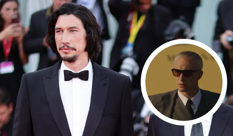 Adam Driver se sometió a un tremendo cambio de look para la película de Enzo Ferrari. Foto: Andreas Rentz // NEON Films