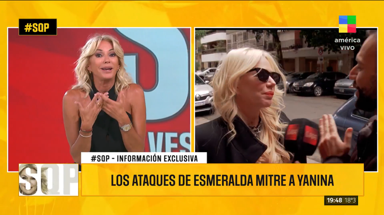 Yanina Latorre furiosa con Esmeralda Mitre. Foto: captura de video/ América TV. Yanina Latorre furiosa con Esmeralda Mitre. Foto: captura de video/ América TV. 