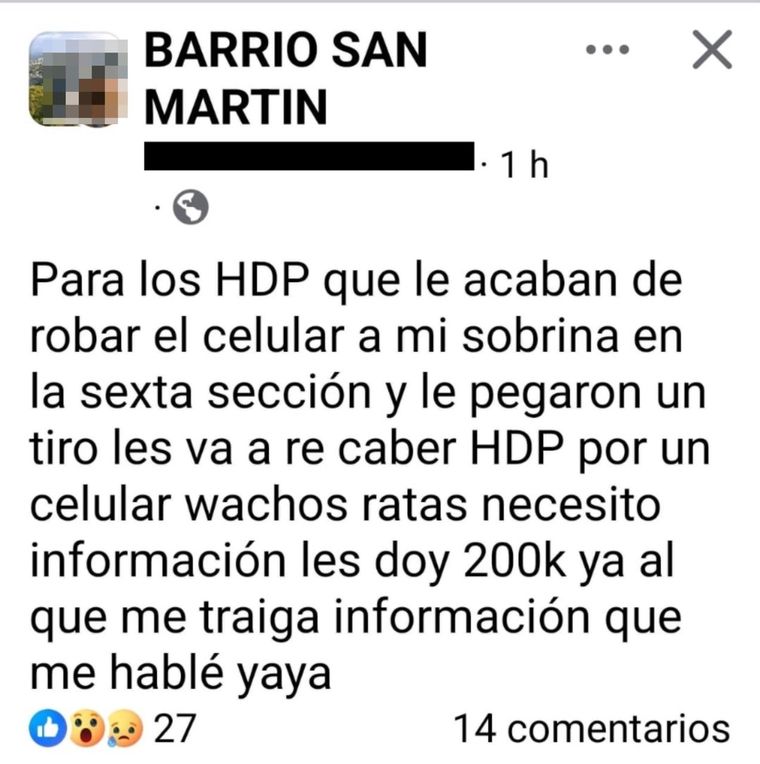 El mensaje de la familia de la joven baleada en la Sexta Sección. El mensaje de la familia de la joven baleada en la Sexta Sección.