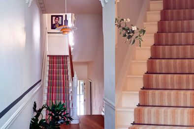 MDZol | Una alfombra es una escalera es una medida de seguridad sensata que permite agregar una textura y una estética agradable a ese lugar. Foto: Farrow & Ball y  Brintons.