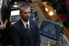 Martín Menem en el estrado presidencial, en la conducción de la sesión. Foto: NA