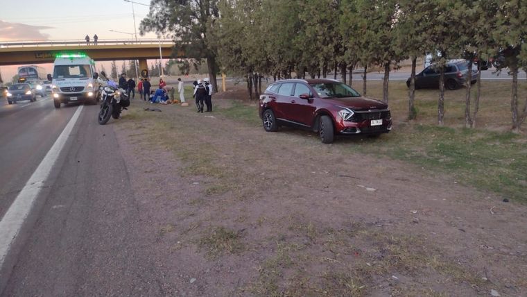La escena tras el accidente en el Acceso Sur Foto: Gentileza