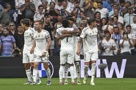 Franco Mastantuono vas desde el arranque en el partido de Liga ante Levante. Franco Mastantuono vas desde el arranque en el partido de Liga ante Levante.