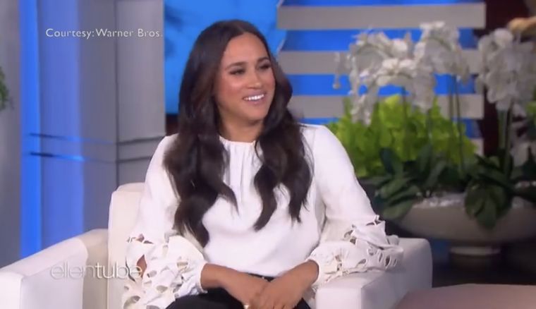 Meghan Markle en la entrevista con Ellen. Captura de pantalla de Youtube.
