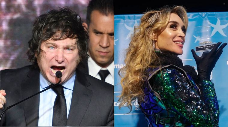 El candidato libertario y la actriz hicieron match Foto: Télam