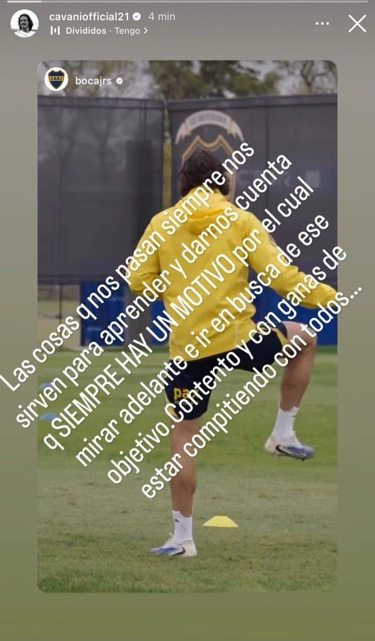 La nueva publicación de Edinson Cavani en su cuenta de Instagram. La nueva publicación de Edinson Cavani en su cuenta de Instagram.