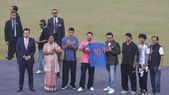 Lionel Messi posa con una camiseta junto al presidente del Consejo Internacional de Críquet (ICC), Jay Shah, la ministra principal de Delhi, Rekha Gupta. De Paul y Luis Suárez. Lionel Messi posa con una camiseta junto al presidente del Consejo Internacional de Críquet (ICC), Jay Shah, la ministra principal de Delhi, Rekha Gupta. De Paul y Luis Suárez.