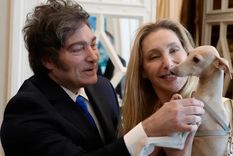 Javier Milei y su hermana Karina en la Casa Rosada.