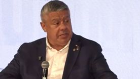 El mandamás del fútbol argentino no esquivó ningún tema y dejó varios textuales potentes sobre el arbitraje y la credibilidad del juego. Foto: captura de video. 