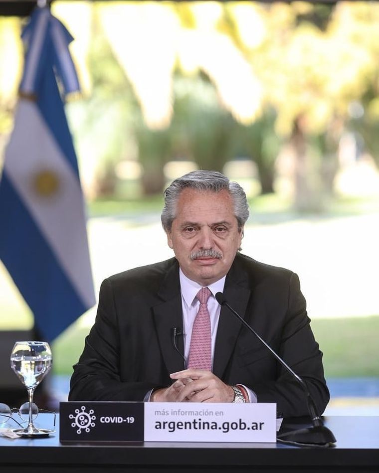 Alberto Fernández dio una conferencia de prensa tras los anuncios. Foto: Twitter