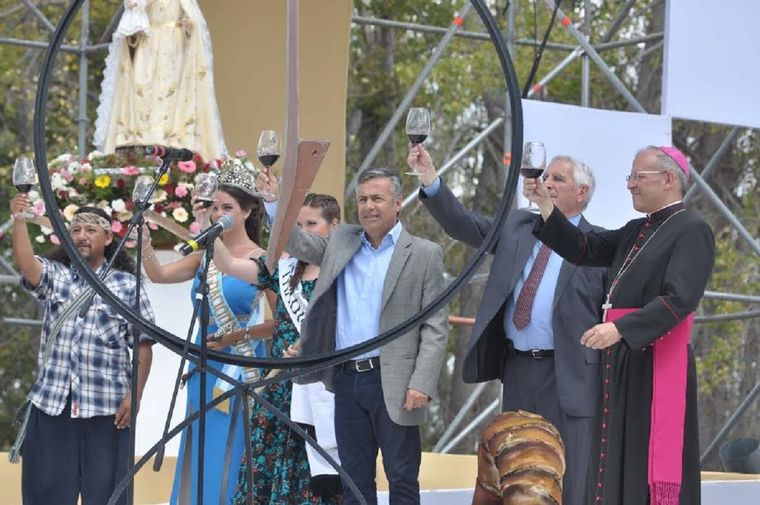 Gabriel Jofré durante la Bendición de los Frutos en 2017, en donde participó junto a Alfredo Cornejo. Foto: Prensa Mendoza