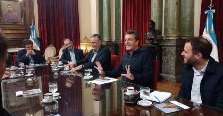 Sergio Massa en la reunión con la Coviar de esta semana Foto: Coviar