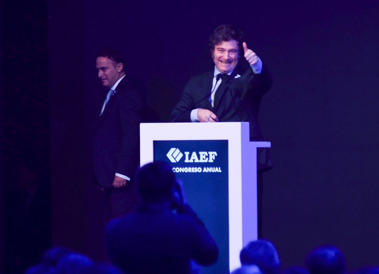 El presidente Javier Milei habló en el 41° Congreso anual del IAEF Foto: NA