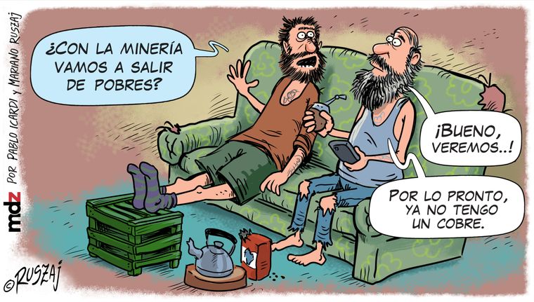 viñeta minería pobres