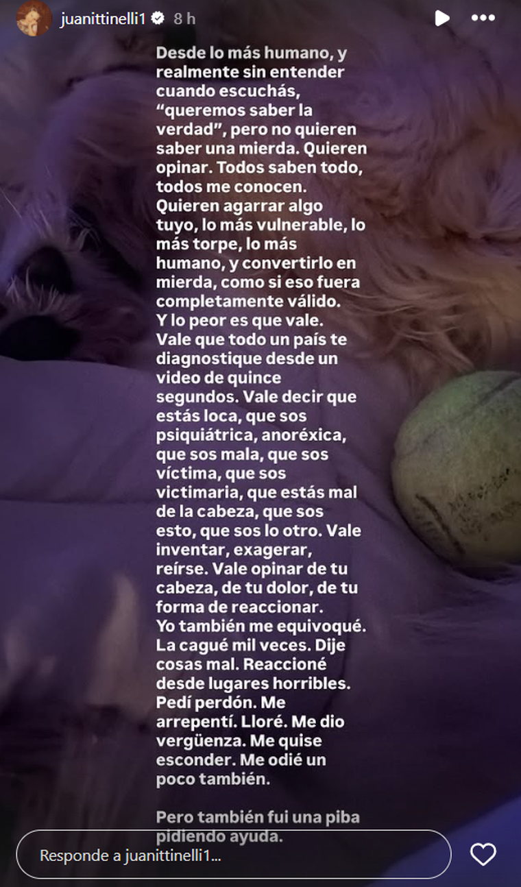 Juana Tinelli fue tajante. Juana Tinelli fue tajante.