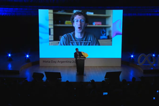El saludo de Mark Zuckerberg a Javier Milei durante el Meta Day. El saludo de Mark Zuckerberg a Javier Milei durante el Meta Day. Foto: Captura de pantalla