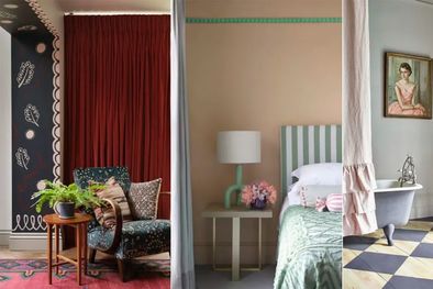 MDZol | Un enfoque más experimental a las ideas de pintura logra beneficios para mejorar el estado de ánimo. Foto: Benjamin Moore, derecha: Annie Sloan