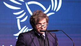 El presidente Javier Milei en el evento que celebró La Libertad Avanza en el Yacht Club de Puerto Madero para recaudar fondos para la campaña. El presidente Javier Milei en el evento que celebró La Libertad Avanza en el Yacht Club de Puerto Madero para recaudar fondos para la campaña.