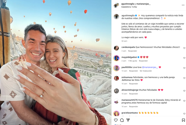 Agustín Neglia y Mariana Rojas. Créditos: Instagram / marianarojas__ Agustín Neglia y Mariana Rojas. Créditos: Instagram / marianarojas__