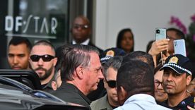 Jair Bolsonaro llegando a la clínica donde lo atendieron. Jair Bolsonaro llegando a la clínica donde lo atendieron.