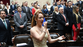 Mariana Bustos, la cantante lírica que abrió la sesión en Diputados.&nbsp;