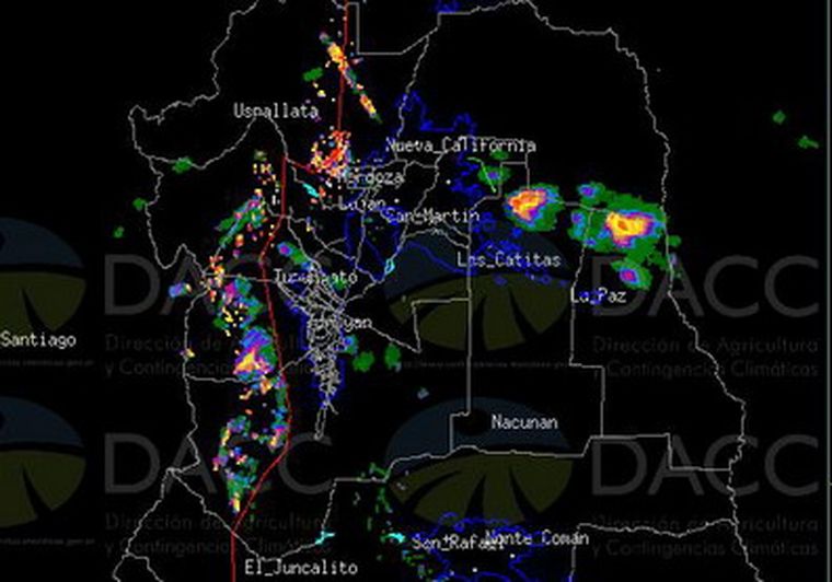 Imagen satelital del DACC de las 19.30.