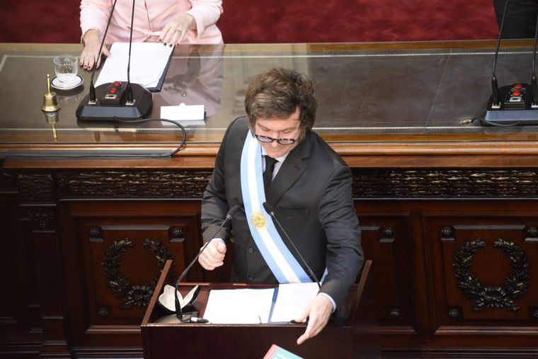 El discurso de Javier Milei frente a la Asamblea Legislativa Foto: Juan Mateo Aberastain/MDZ