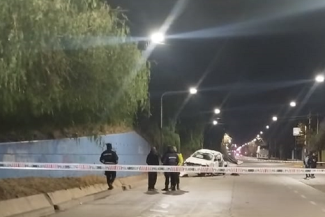 La Policía en el lugar tras el accidente Foto: Ministerio de Seguridad