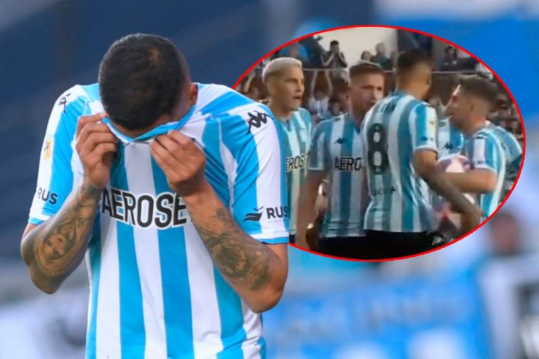 Galván se lamenta, pero fue el encargado de tomar un penal muy pesado en Racing.