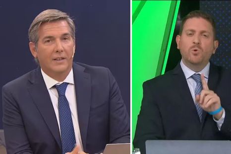 Los periodistas en un cruce que no pasó desapercibido. Los periodistas en un cruce que no pasó desapercibido.