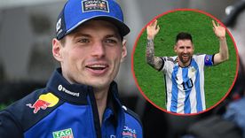 Max Verstappen, otra vez rendido ante la figura de Messi. Max Verstappen, otra vez rendido ante la figura de Messi.