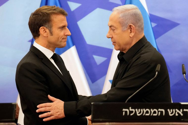Benjamin Netanyahu y Emmanuel Macron tuvieron una charla telefónica severa. Foto NA