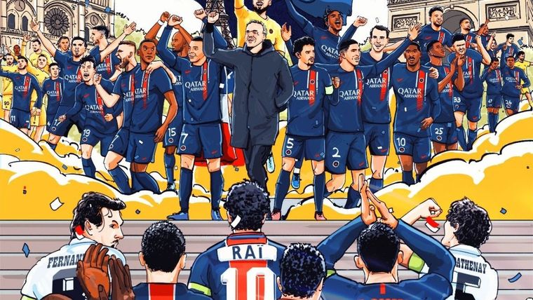 La foto que compartió el club y donde Leo, no aparece Foto: @PSG_espanol