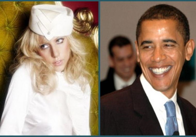 Lady Gaga y Obama.