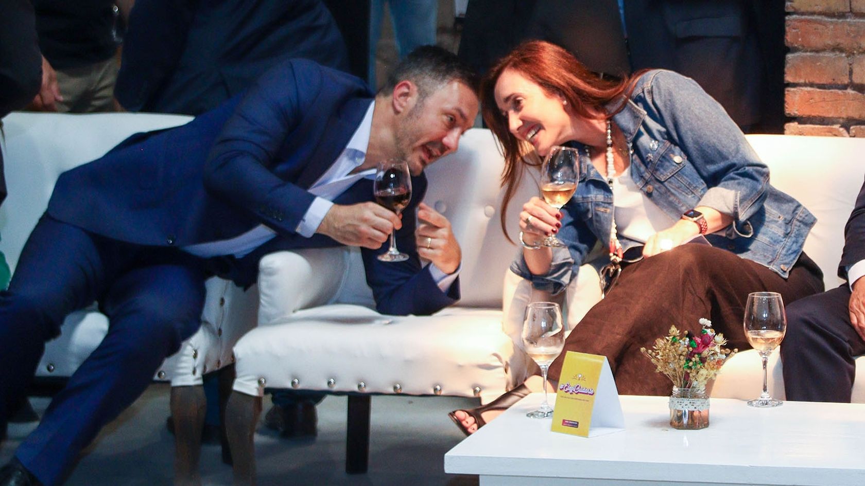 Luis Petri y Victoria Villarruel, en los eventos de Vendimia en Mendoza, en 2024.&nbsp; 