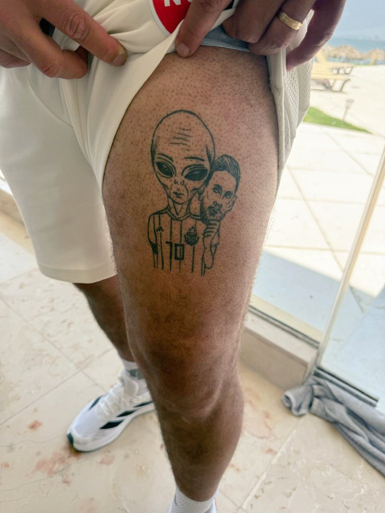 El Ogro Fabbiani y su tatuaje en honor a Lionel Messi. El Ogro Fabbiani y su tatuaje en honor a Lionel Messi.