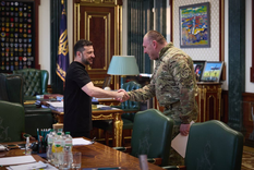 Volodímir Zelenski junto a al jefe de la SBU, Vasyl Malyuk